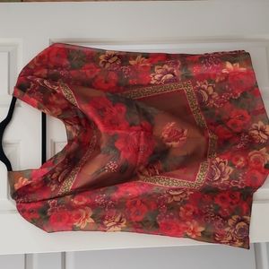 Silk floral square scarf